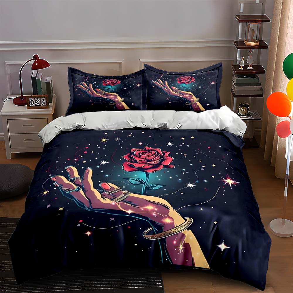 Magical rose hand. Bedding Duvet cover sets Duvet covers Pillowcases gifts (1 * Duvet Cover 2 * Pillowcases, without duvet insert)