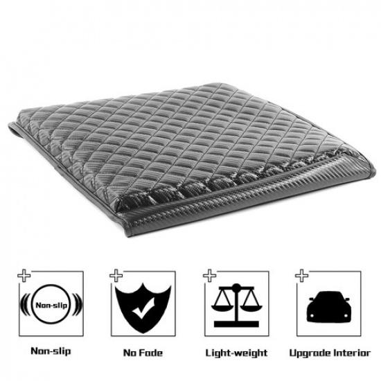 Center Console Cover Armrest Pad Protector For Ford F150 - Carbon Fiber