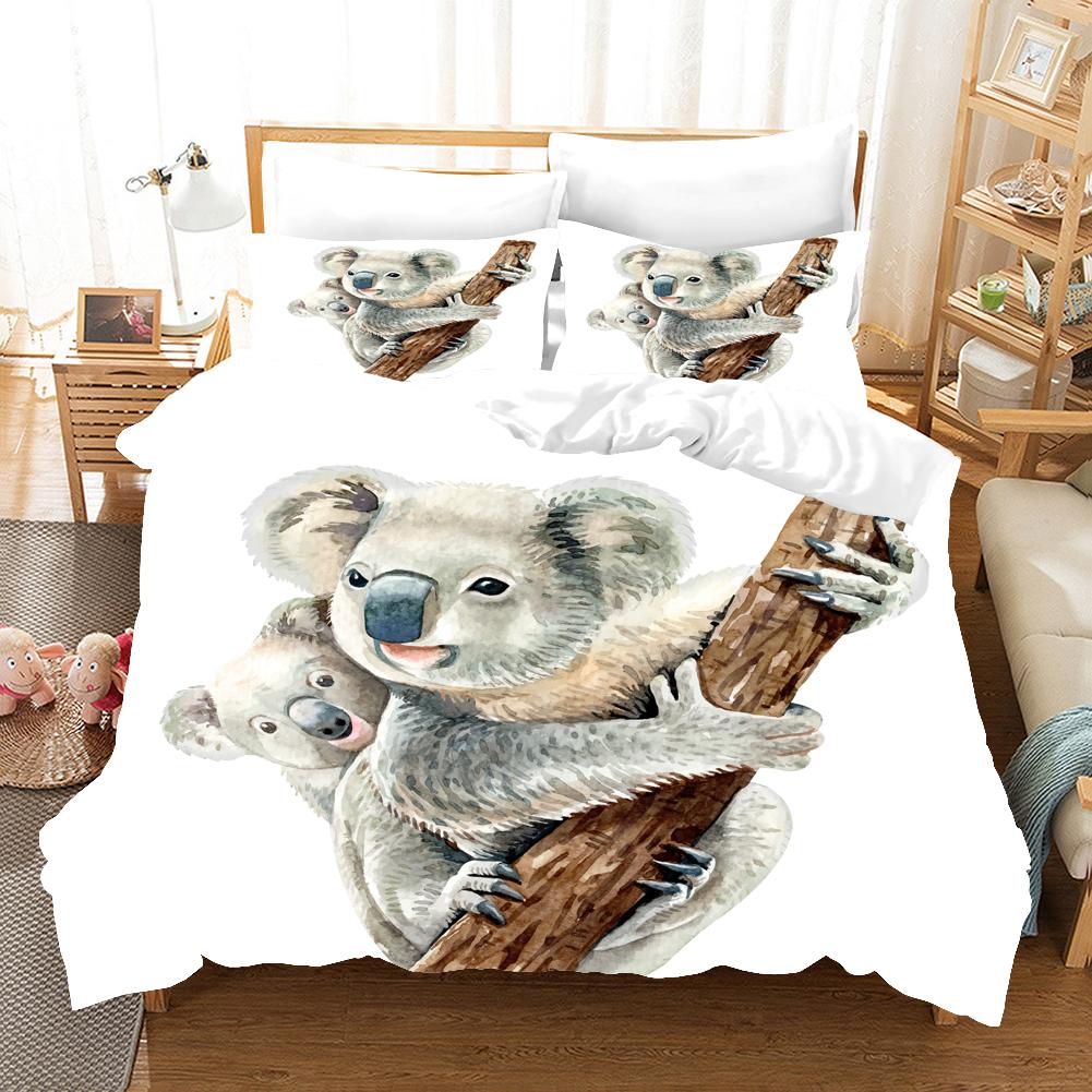 Kemila 3D милое животное собака кошка волк цифровая печать пододеяльник наволочка двуспальная кровать простыня одеяло постельные принадлежности