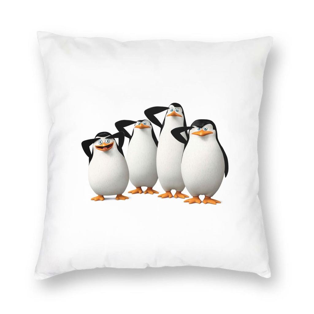 Pose Penguins Of Madagascar Square Pillowcase Pillow Cover Cushion Throw Pillow for Home Sofa Living Room