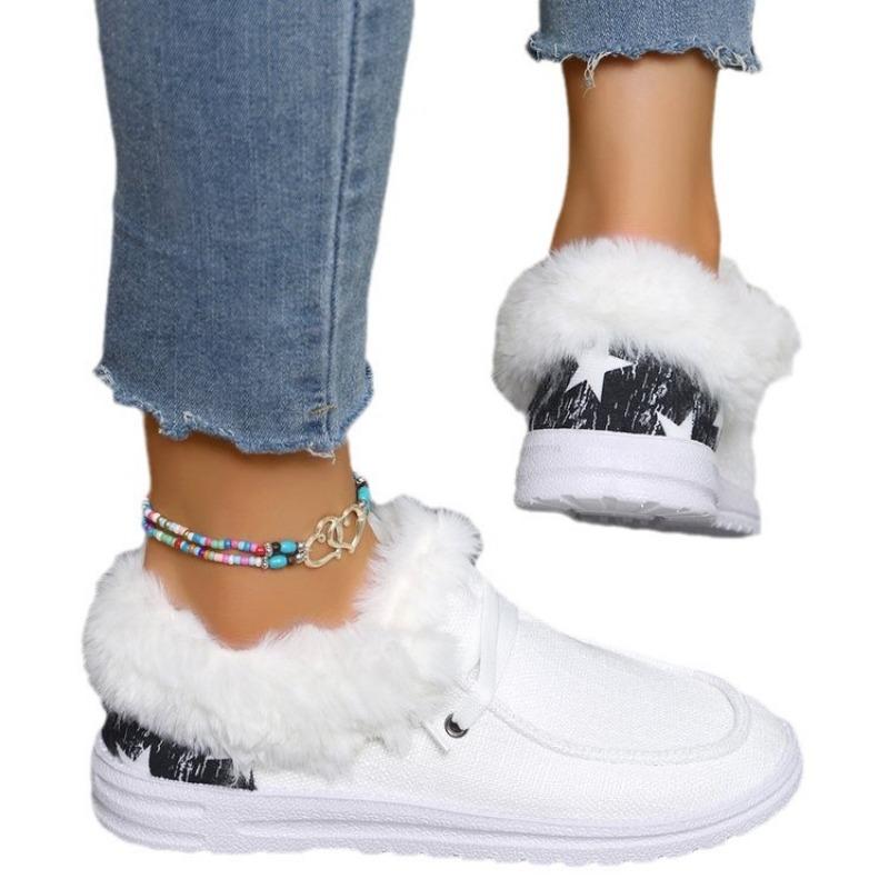 Большой размер зима новый толстоподошвенный шерстяной одинарный обувь женский бархатный теплый большой размер хлопковая обувь женская обувь