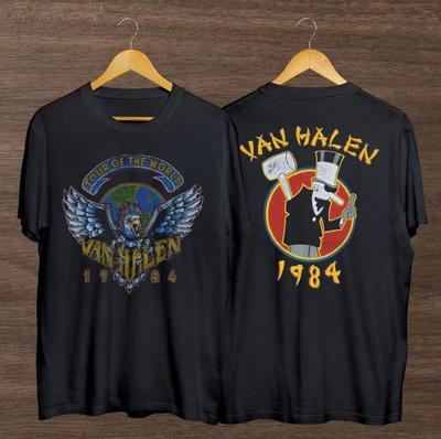 Футболка Van Halen' Tour of The World 1984, Винтажная футболка Van Halen' в стиле ретро 90-х