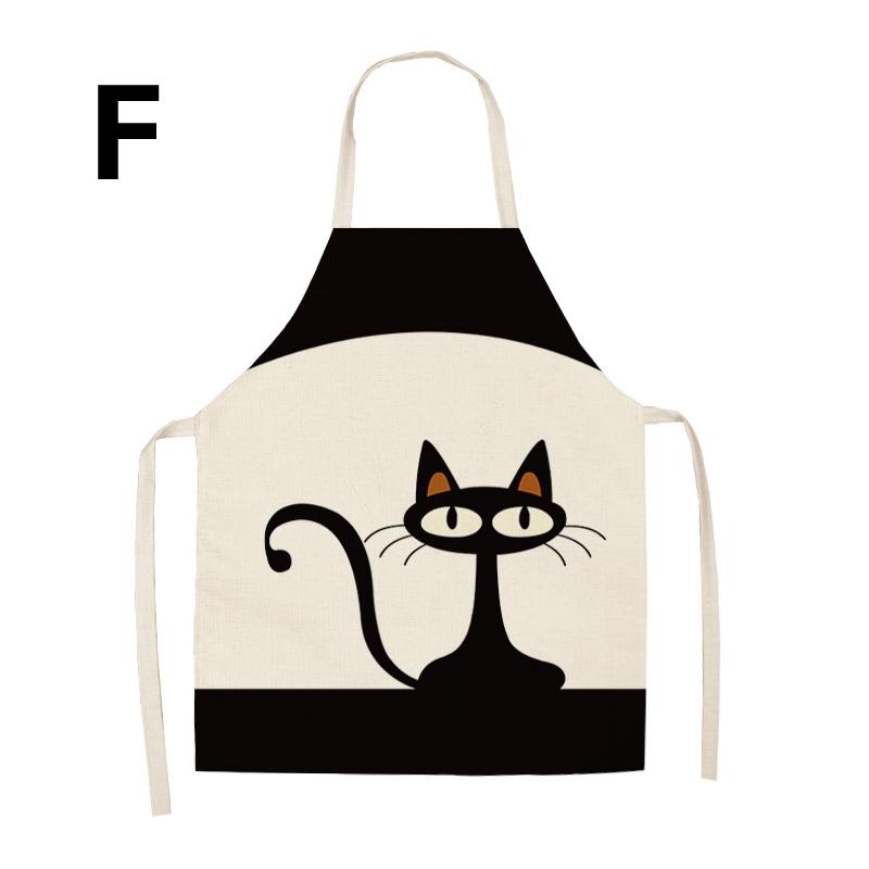 1 шт., домашние хлопковые льняные фартуки без рукавов с принтом кота, кухонный фартук, забавная одежда для чистки