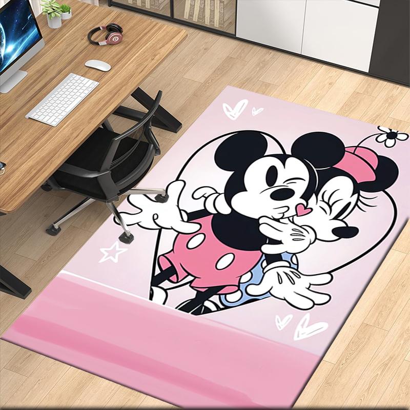 Mickey Minnie Printed Carpet, for Office Chair Living Room Bedroom Kitchen Room Decor Gifts.