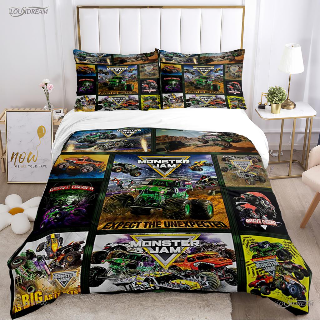 Monster Jam Truck Casal All Season Duvet Cover Comforter Bedding Set Soft Quilt Cover and Pillowcases Single/Double/Queen/King
