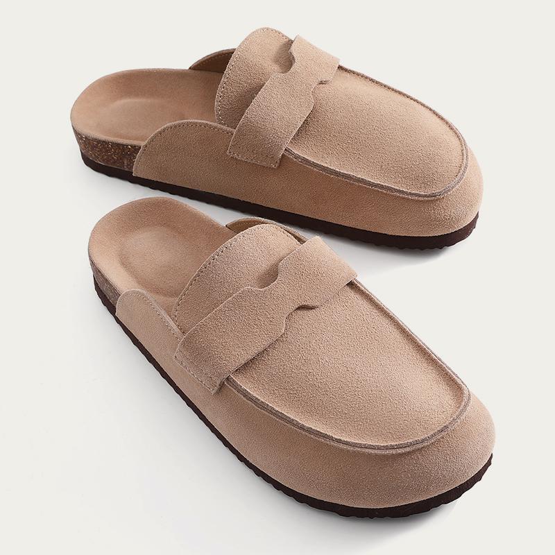 Smile PoP Cork Suede Clogs Тапочки для женщин и мужчин Clogs Обувь Классические пробковые противоскользящие уличные тапочки с поддержкой свода стопы Мюли