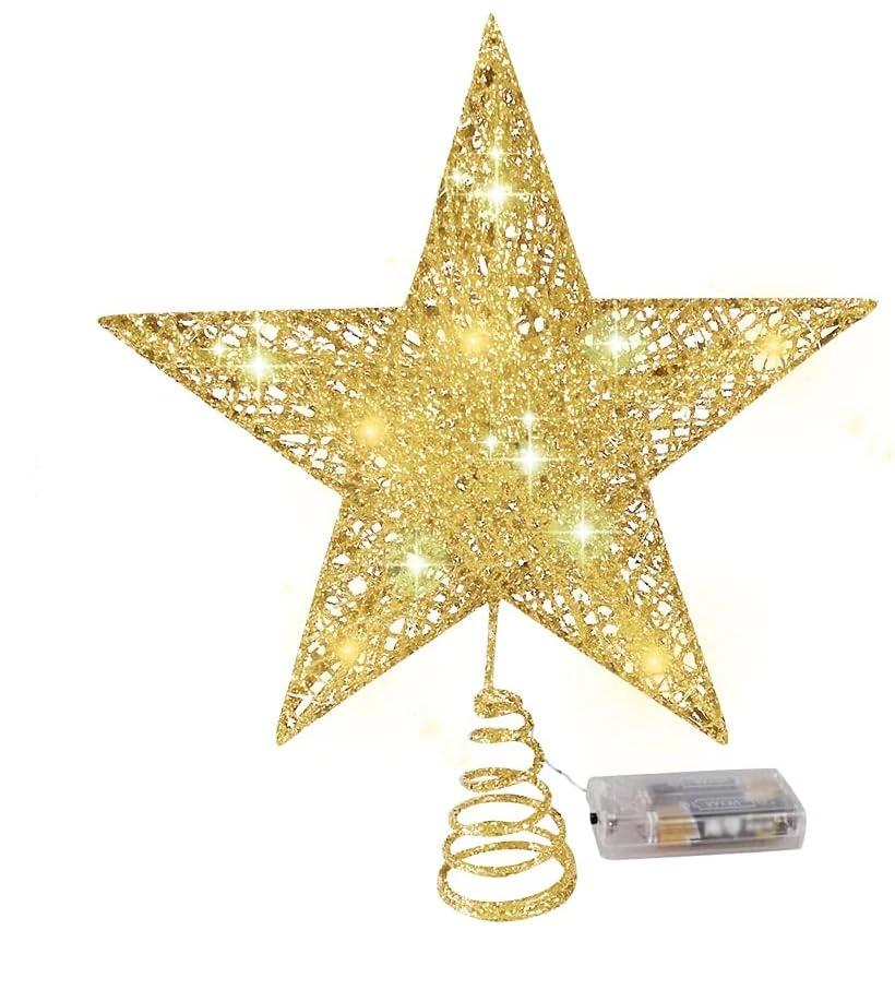 LED Christmas Tree Lights Star decoration Pendant Iron Button Top Star Lights New Year Party Christmas Tree Overhead Lights