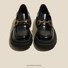 Оригинальные маленькие черные кожаные туфли для женщин 2025 британский стиль ретро универсальные туфли-лоферы на платформе для женщин, удобные туфли на мягкой подошве для w