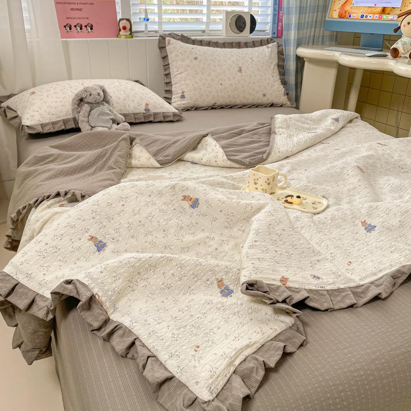 Princess Wind Class A Cotton Double Yarn Xia Liang Quilt, Machine Washable Lace Lace Student Dormitory Air Conditioning Quilt 4
