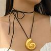 Ingemark Goth Big Conch Starfish Heart Pendant Choker Necklace Women Elegant Weave Knotted Bowknot Adjustable Chain Y2K Jewelry