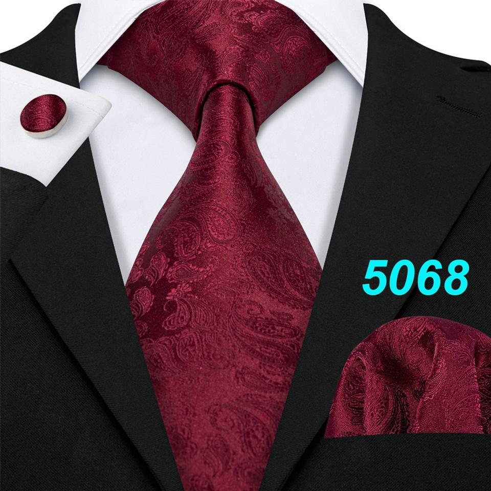 Мужской красный бордовый галстук, носовой платок, запонки, бутоньерка, зажим для галстука с подарочной коробкой для свадебной вечеринки, свиданий