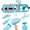 Kids Pretend Play Toy Wooden Simulation Hair Cutting Bag Role Playing Educational Toys 3-6 Year Old Children's Waist Bag Set