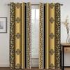 2Panels Luxe Living Curtain Black Gold Curtain Abstract Pattern Printed Curtain for Bedroom Living Room Kitchen Window  Rideau