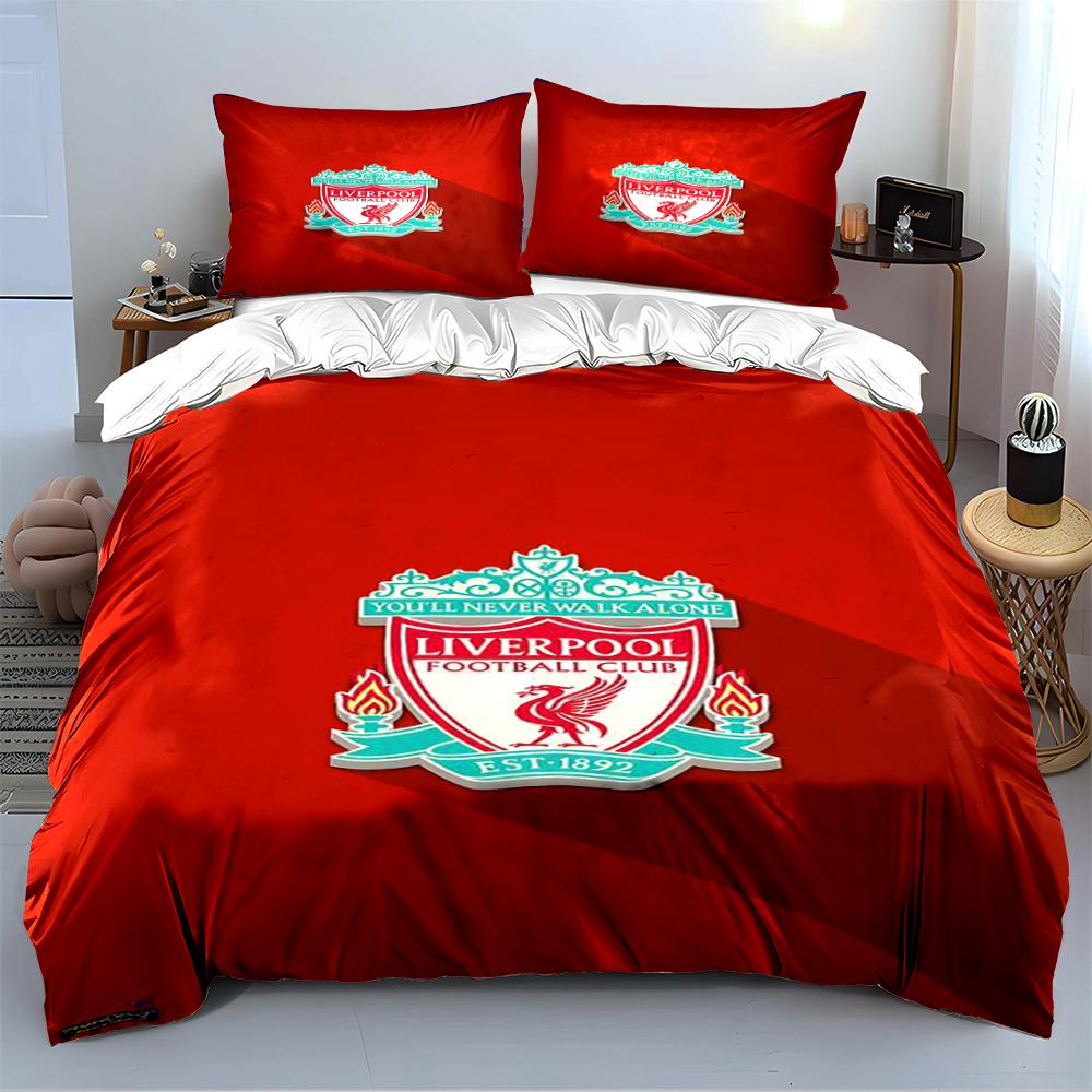 Red Liverpool Football Club Bedding Set Bedding set (1 duvet cover, 2 pillowcases, duvet not included)