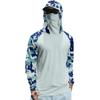 Long Sleeve Hooded Shirt with Digital Camouflage Print Raglan Sleeves Lightweight Pullover Top for Men Outdoor Activities