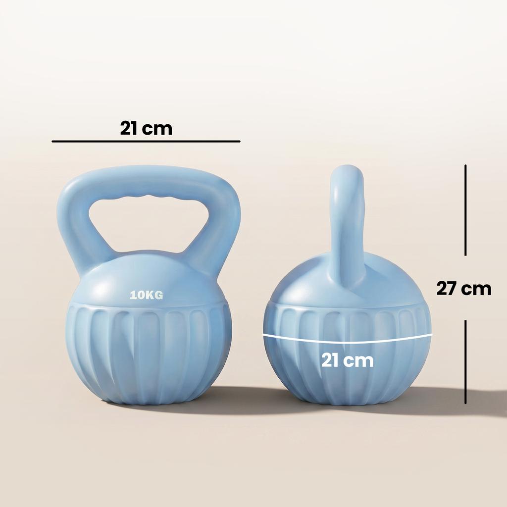 Kettlebell 6 kg Weight, Sand-Filled Weight for Beginners, Home Strength Training, 21 x 21 x 27 cm, Blue