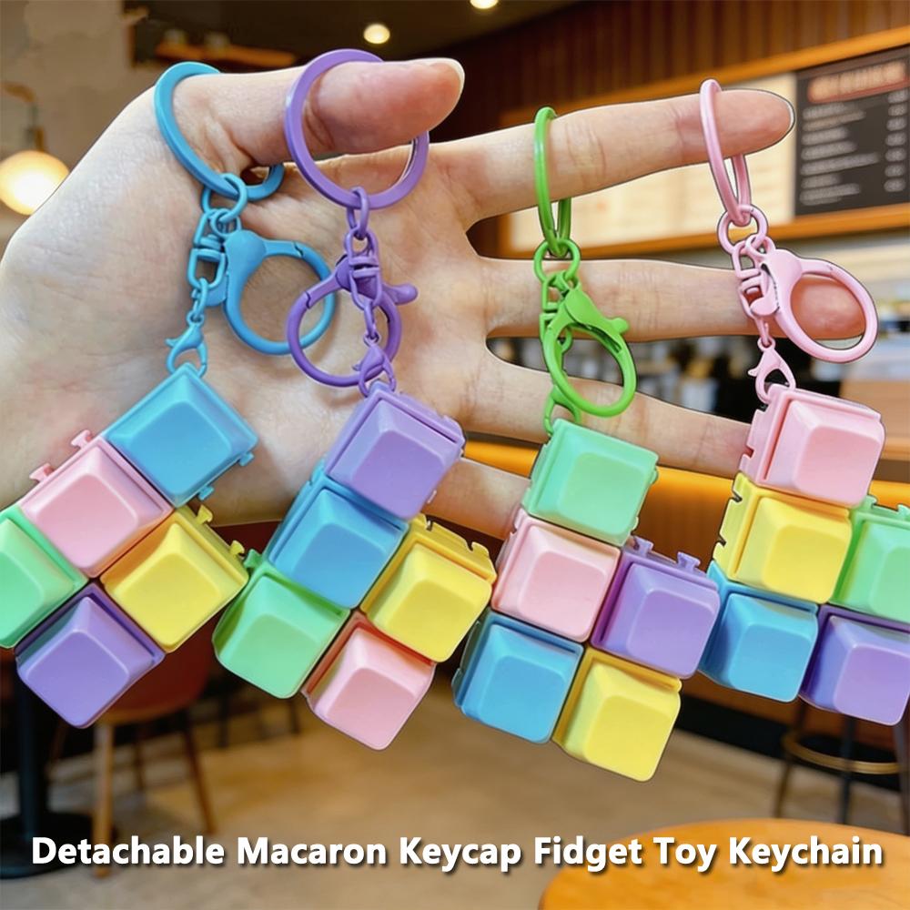 DIY Съемный Макаронный Цвет Механическая Клавиатура Колпачок Клавиши Брелок Игрушка-Кликалка для Снятия Стресса Портативный Подвеска-Мешочек для Взрослых