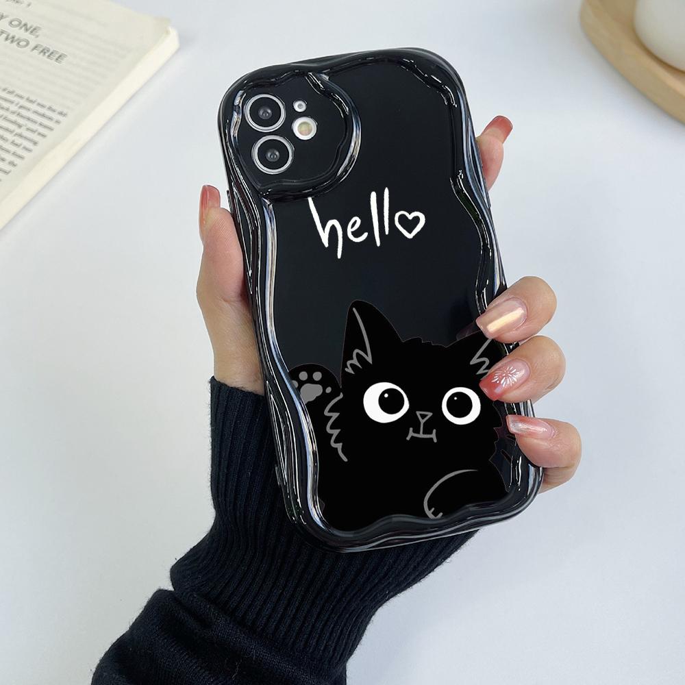LZ11 Cat Cute Art Design Clear Soft Wave Phone Cases for iPhone 15 13 Pro Max 12 Mini 14 8 Plus XS Max XR 6 Protection Back Cover