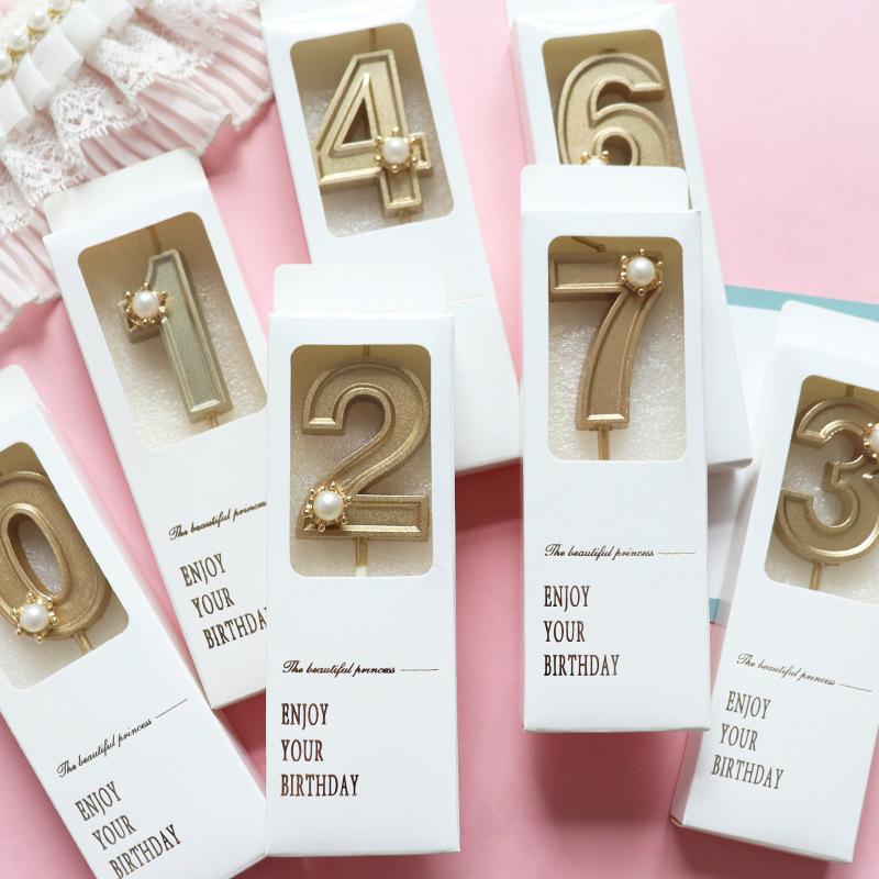 Золотые 3D свечи в виде цифр для торта, подходящие для украшения дня рождения, украшение на день рождения, инструменты для украшения торта