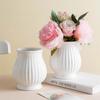Художественная ваза Керамическая Белая Полосатая Цветочная Композиция Для Гостиной Продвинутое Ощущение Маленькие Сухоцветы Украшение Дома