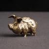 Copper Chinese 12 Zodiac Pig Figurines Home Decoration Antique Brass Lucky Animal Statue Small Table Desktop Ornaments Mascot