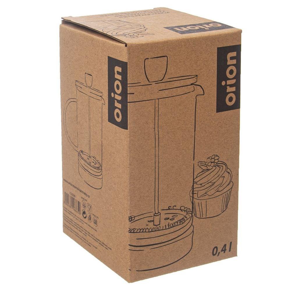 Orion Borosilicate Glass French Press Coffee and Tea Maker with Bamboo Lid 400 ml