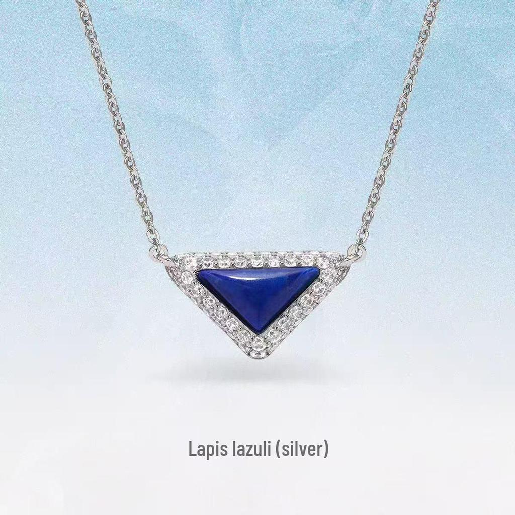 Ожерелье из натурального камня треугольной формы с бриллиантами - Роскошное, изысканное и универсальное колье-цепочка для ключицы для создания высококлассного стиля.