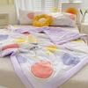 Cartoon Cotton Linen Summmer Blanket Breathable Adult Child Quilt for Summer Washable Air Conditioning Comforter Lightweight
