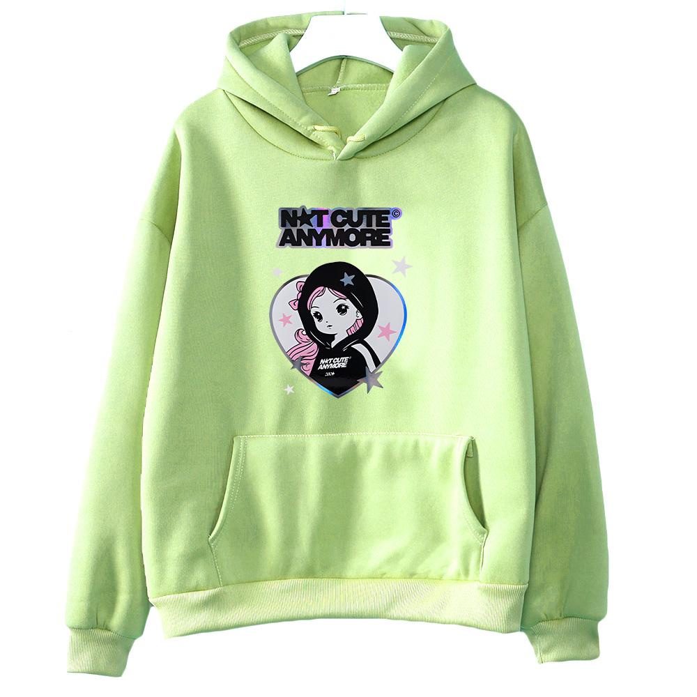 Корея K-pop ILLIT Толстовки Группа ILLIT Больше не милые Принт Одежда Мужчины Женщины Тренд Y2k Пуловер Унисекс Повседневный Флис Уличная одежда