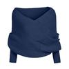 Knitted Scarf with Sleeves Off Shoulder Solid Color Sexy Sweater Wrap Shawl Scarf