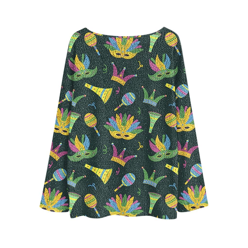 Женский модный пуловер с круглым вырезом, длинным рукавом и принтом, повседневный