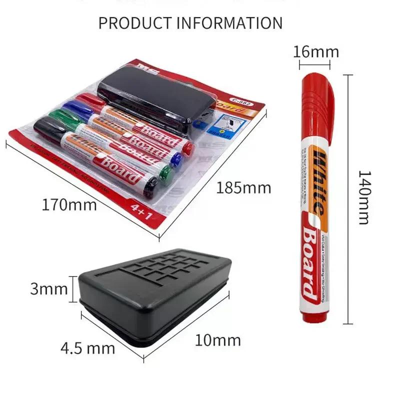 4 шт. цветной стираемый маркер для белой доски с ластиком для белой доски, набор для протирки, школьные принадлежности для учителя, домашний офис, школьные принадлежности