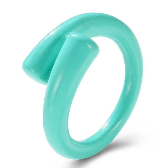 Ins Aesthetic, 5 шт./компл., синий цвет, тема, гипербола, толстые акриловые кольца из смолы, набор для женщин, девчачьи модные кольца для вечеринок «сделай сам», ювелирные изделия