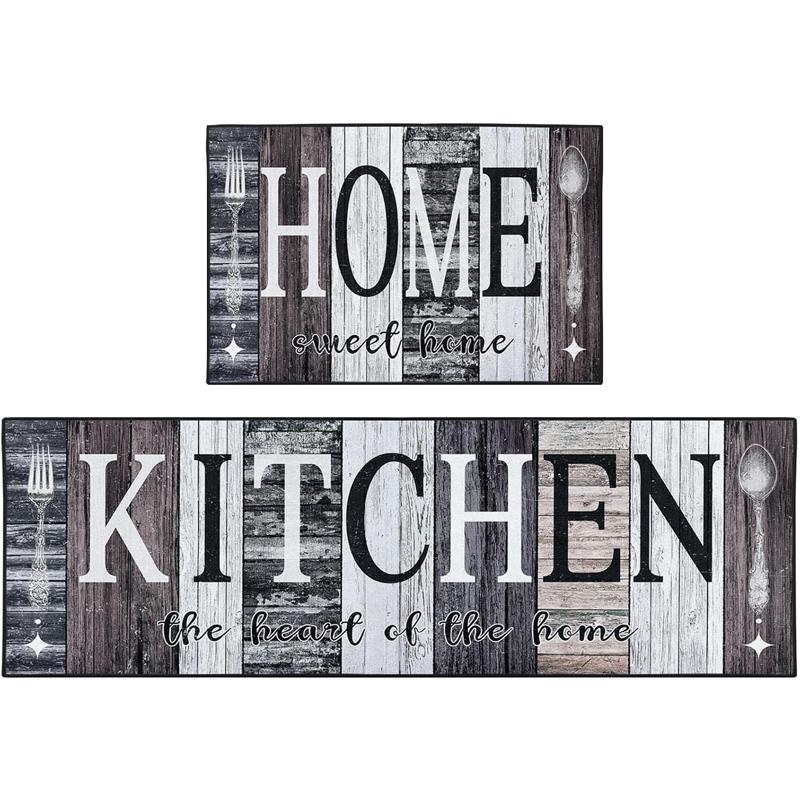 Kitchen Carpet Comfort Blue-green Mat Vintage Farmhouse Design Style Long Rug for Kitchen Home Decoration Alfombra De Cocina