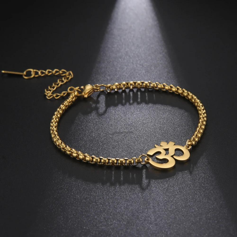 Cazador Stainless Steel Buddhism Hindu Yoga Om Hand Bracelets for Women Mother's DayBirthday Gifts Meditation Jewelry 2026