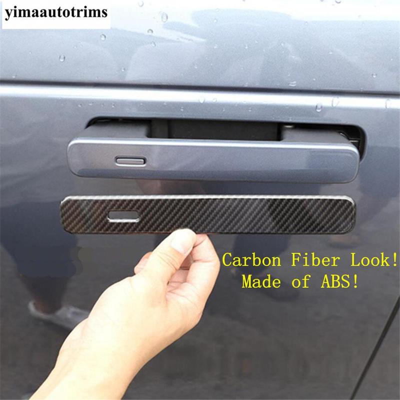 ABS Carbon Fiber Car Exterior Door Handle Grab Cover Trim Sticker Styling For Land Rover Range Rover Evoque L551 -