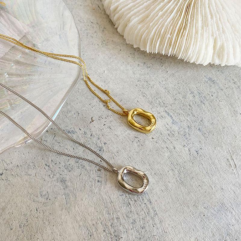 925 Sterling Silver Lrregular Pendant Necklace for Women Retro Minimalist Clavicle Chain Necklace Jewelry Accessories