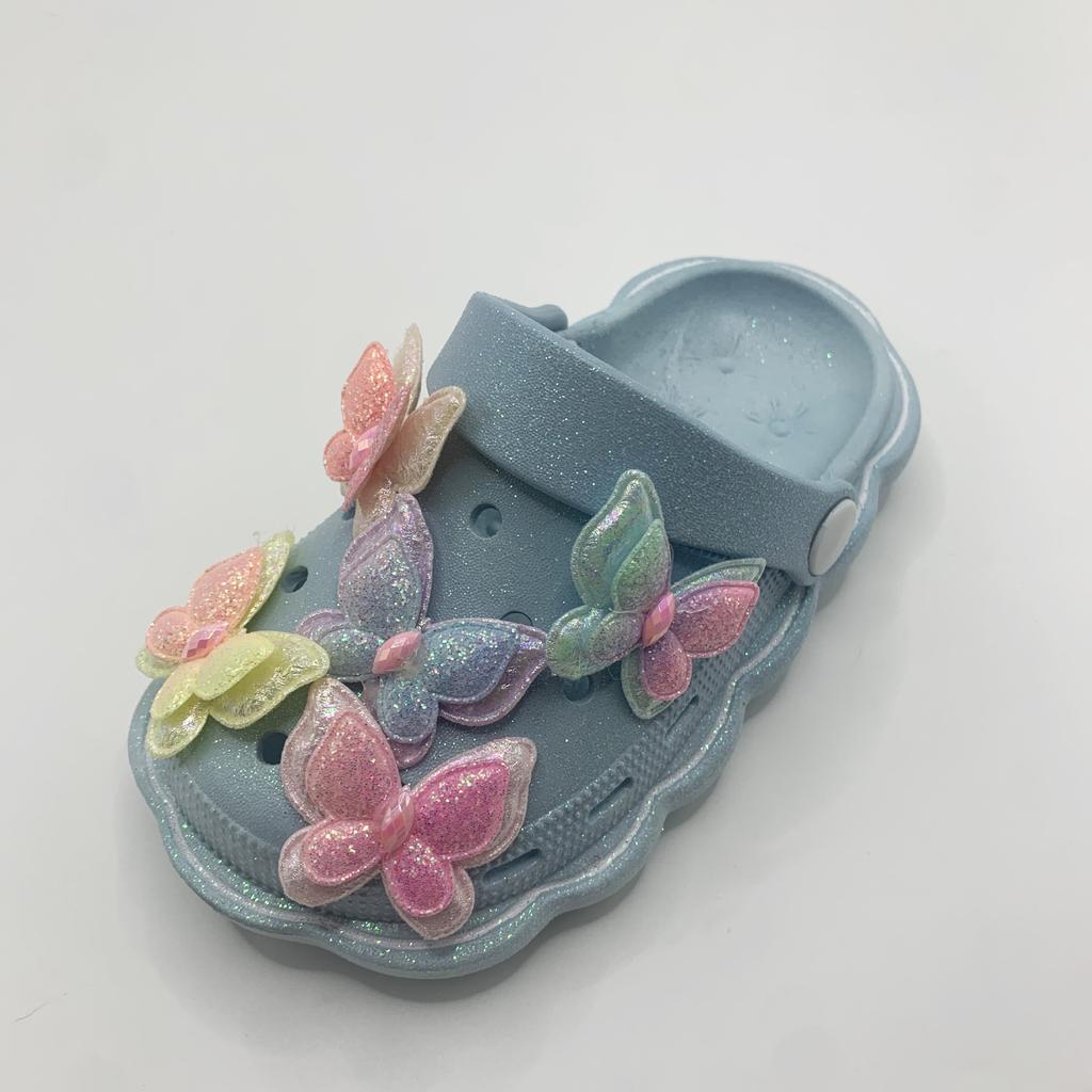 Детские туфли с плоским дном и отверстиями, летние, новые, с рисунком бабочки, для девочек и мальчиков, для малышей, с сумкой, для головы, классные тапочки для улицы