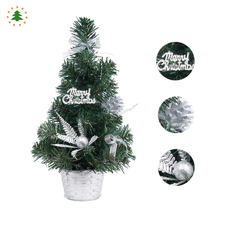 Gold/Silver/Red Mini Christmas Tree Potted Ornaments - 20/30/40cm Christmas Desktop Decorations for Office