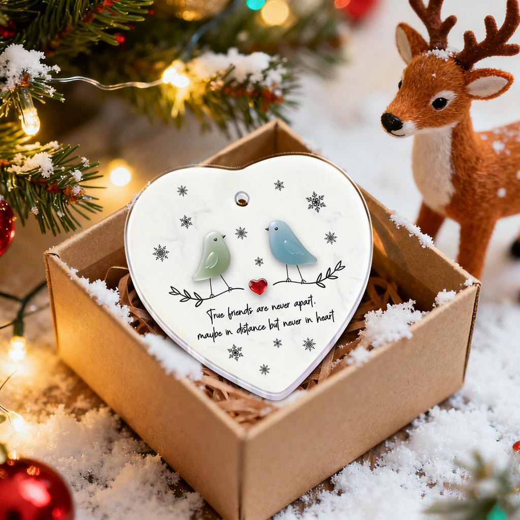 2D Акриловый Декор в форме Сердца из Морского Стекла, Сувенир в виде Сердца Дружбы, Украшение в виде Сердца Дружбы для Подвешивания на Дерево,