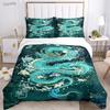 Fashion Dragon and Tiger Battle All Season Duvet Cover Bedding Sets Soft Quilt Cover and Pillowcases Single/Double/Queen/King