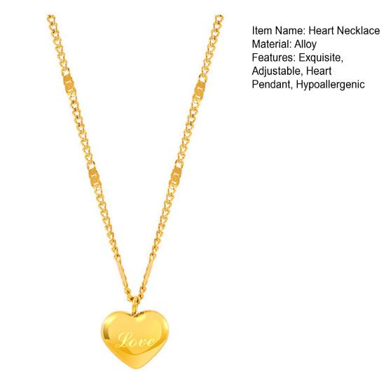 Ожерелье в форме сердца для женщин, позолоченное ожерелье с кулоном в форме сердца, ювелирное изделие, подарок для жены, девушки, матери