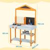 Mud Kitchen for Kids, Outdoor Wooden Play Kitchen with Sink, Stove, Cookware, Shelves, Pretend Play Toy for Ages 3-8