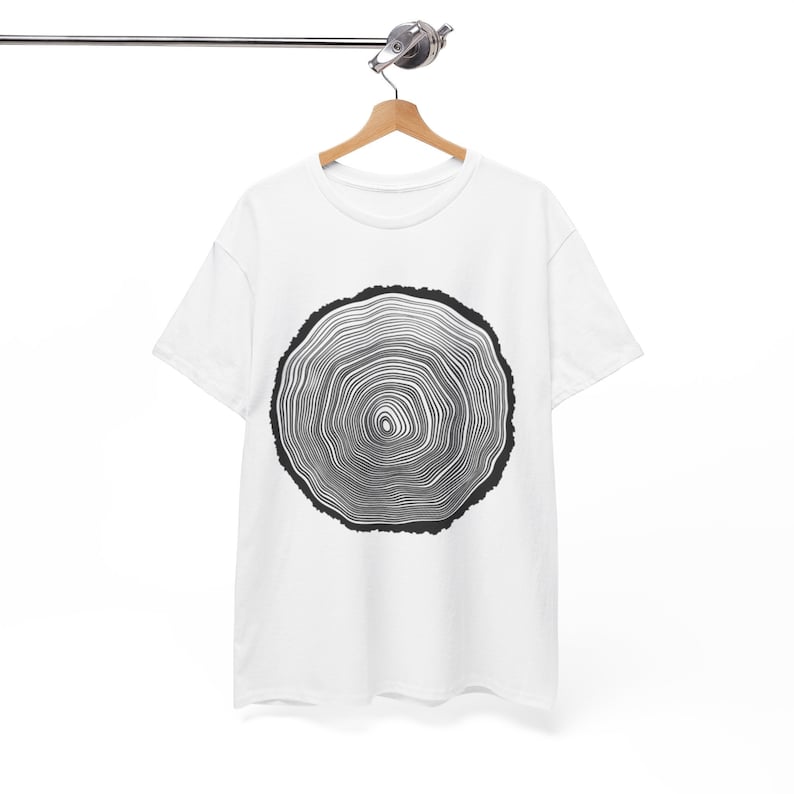 Mens Tree Ring T Shirt Organic Woodcut Tee Tri-Blend Dad Gift Arborist Forest Growth Rings Graphic T Shirts Cotton Tee Tops