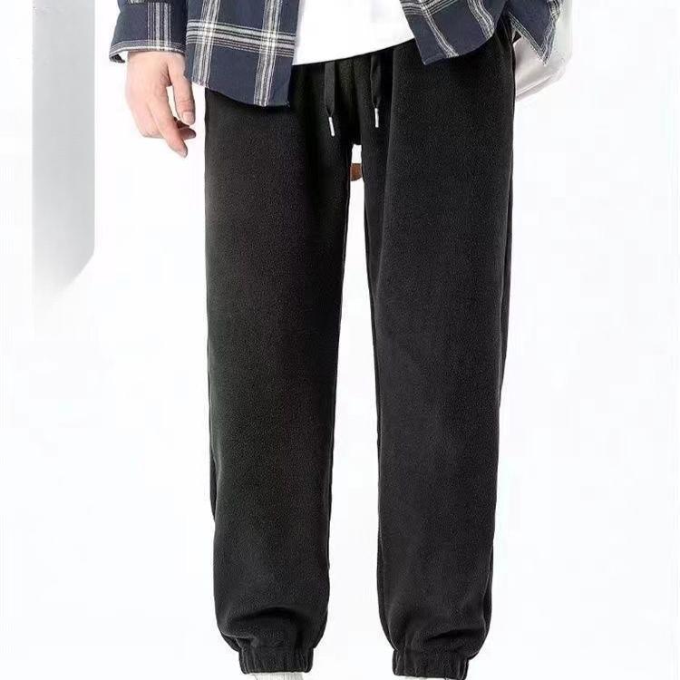 Осенне-зимние мужские толстые теплые брюки на шнуровке больших размеров, спортивные и повседневные, удобные свободные и мягкие брюки
