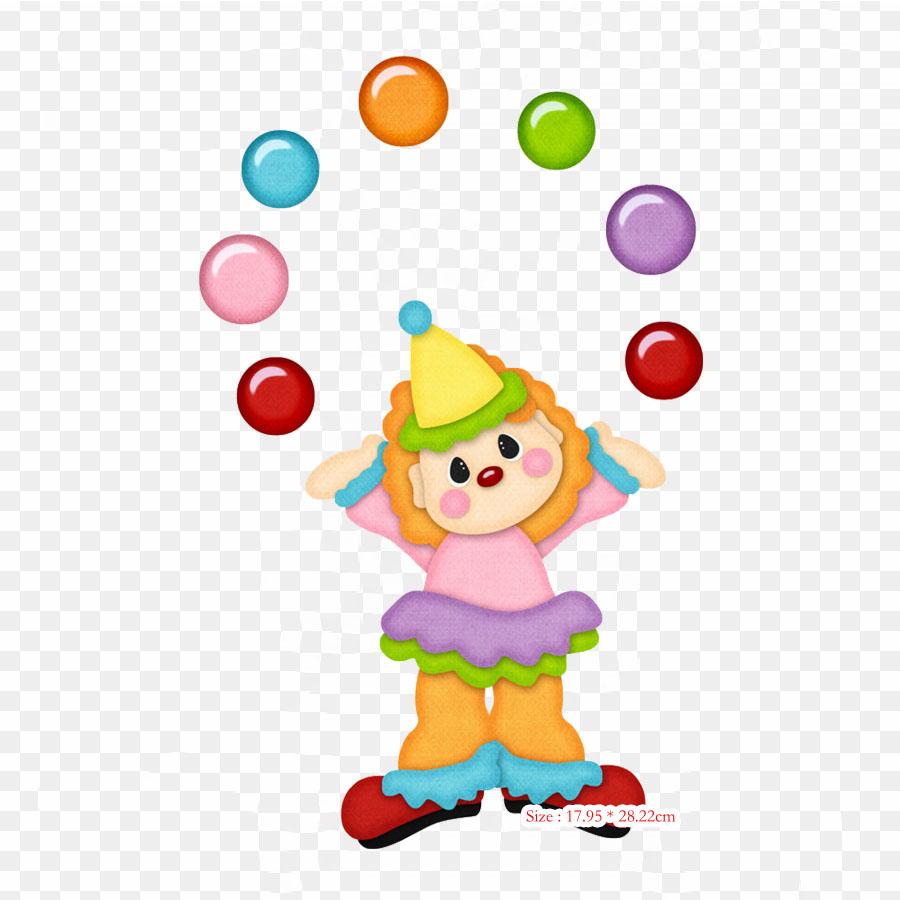 Cartoon Circus Clown Iron On Heat Transfer Printing Vinyl Patches Sticker for Clothes DIY Appliques Washable Patches