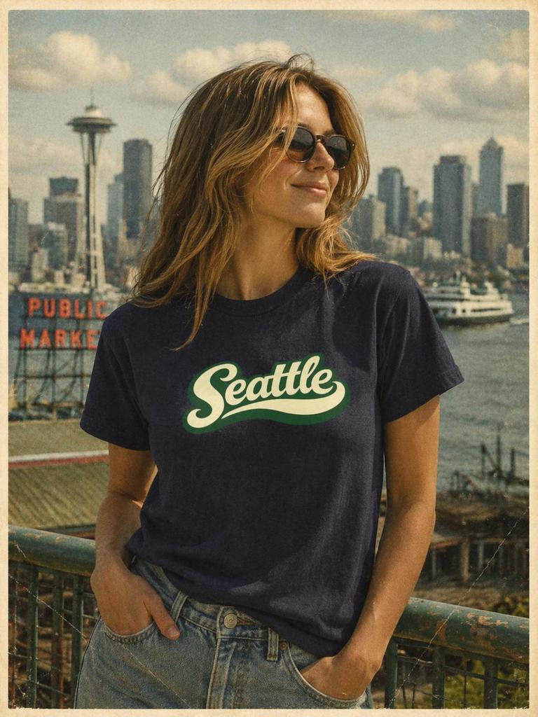Seattle Retro Typography T-Shirt | Vintage City Vibes
