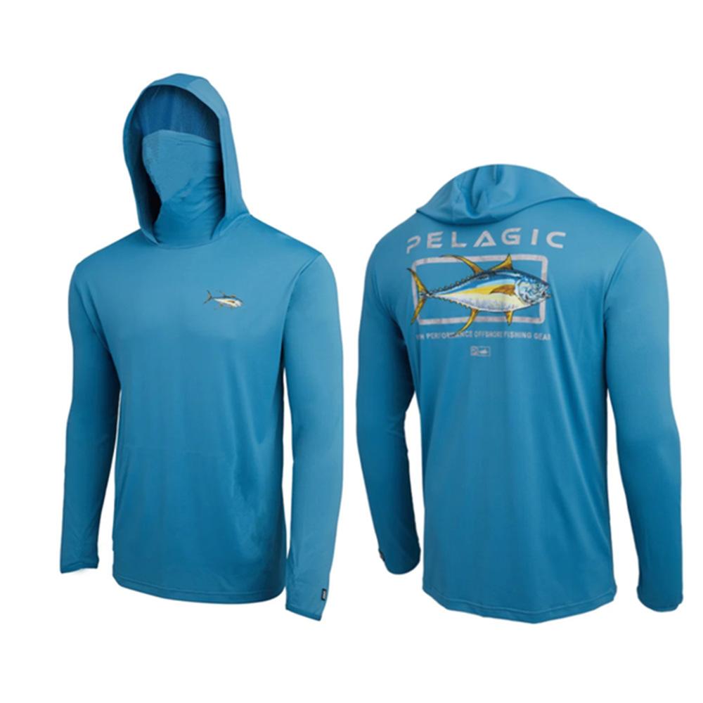 PELAGIC camouflage fishing suit for men and women long-sleeved mask hoodie sun protection breathable fishing suit can be