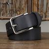 Ремень с пряжкой из нержавеющей стали, мужской кожаный ремень с пряжкой из коровьей кожи первого слоя, в стиле ретро, простой, модный, универсальный, повседневный ремень