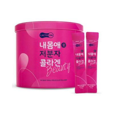 [Lacto On] My Body мелкомолекулярный коллаген со вкусом малины 2,5 г x 100 стиков / гиалуроновая кислота / пробиотики